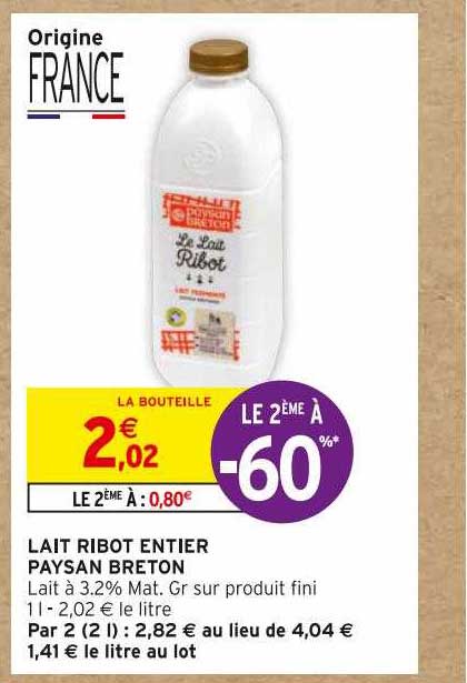 lait ribot entier paysan breton