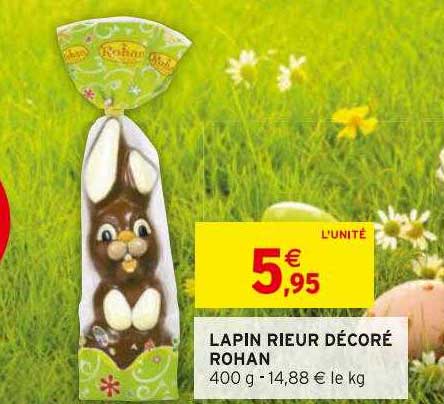 lapin rieur décoré rohan