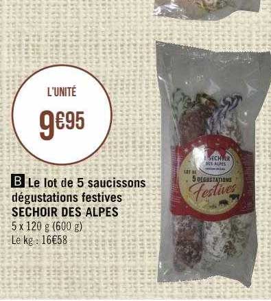 le lot de 5 saucissons dégustations festives séchoir des alpes