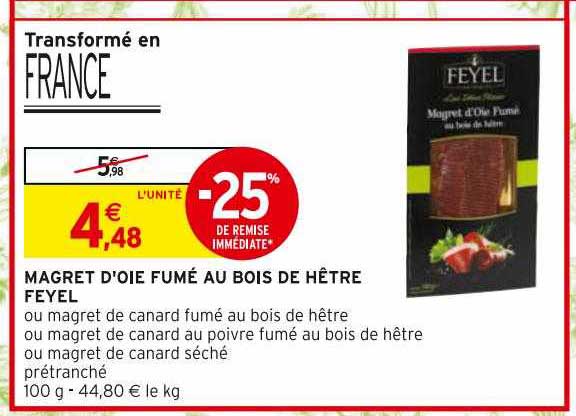 magret d'oie fumé au bois de hêtre feyel