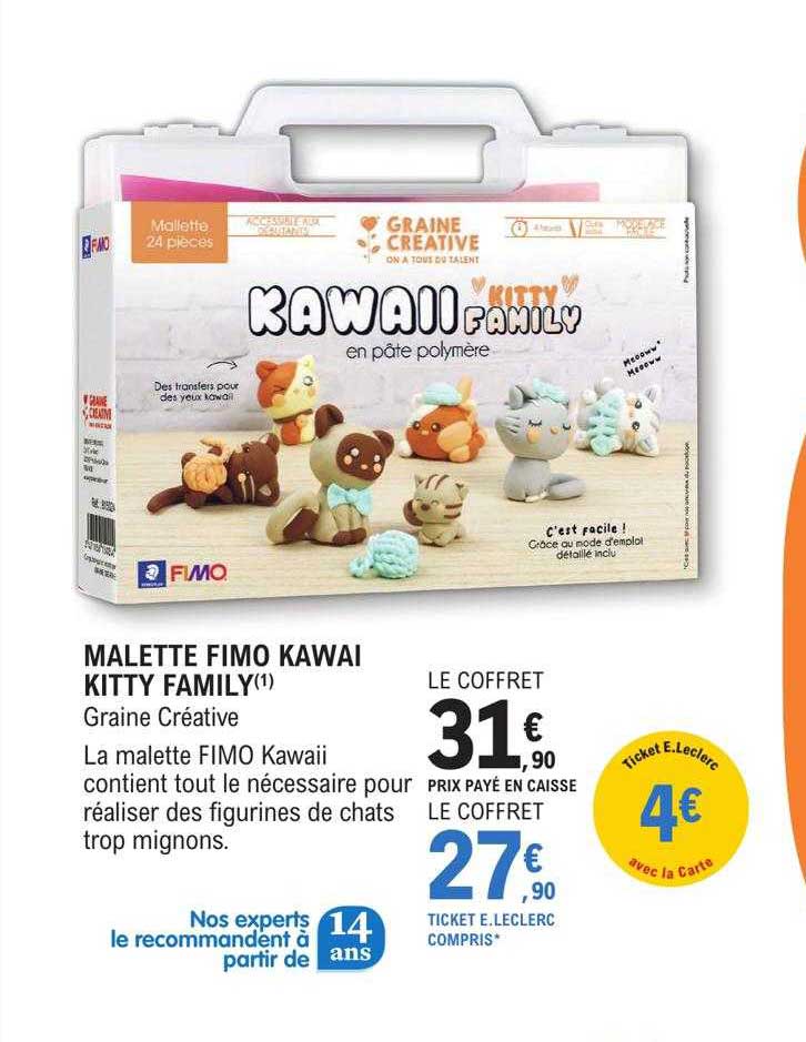 mallette fimo kawai kitty family