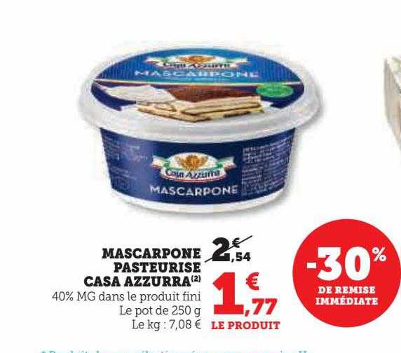 mascarpone pasteurisé casa azzurra