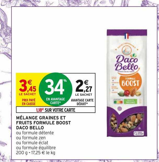mélange graines et fruits formule boost daco bello
