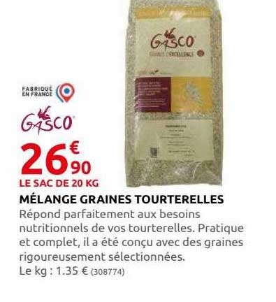 mélange graines tourterelles gasco