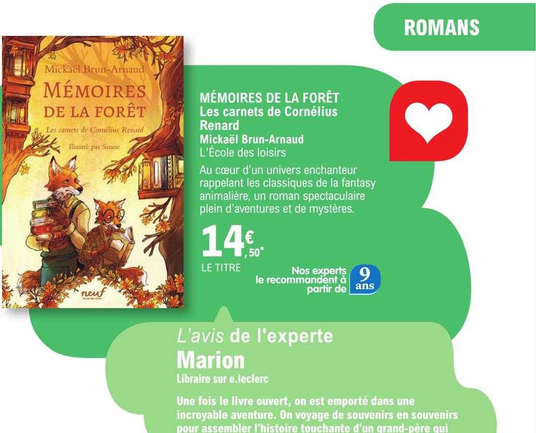 mémoires de la forêt les carnets de cornélius renard - mickaël brun-arnaud