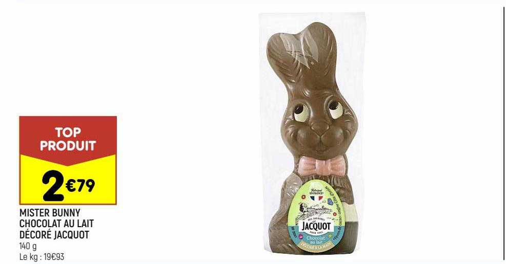 mister bunny chocolat au lait décoré jacquot