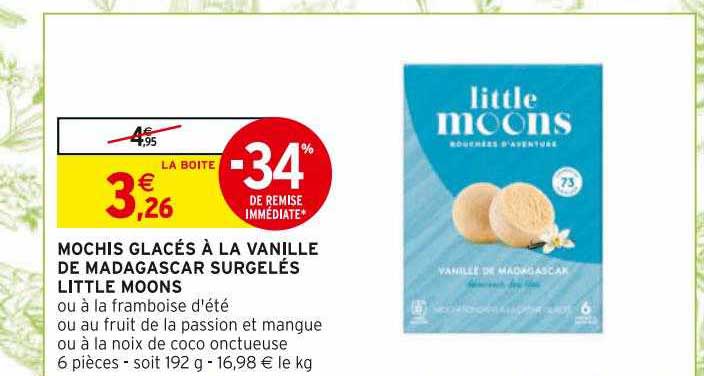 mochis glacés à la vanille de madagascar surgelés little moons
