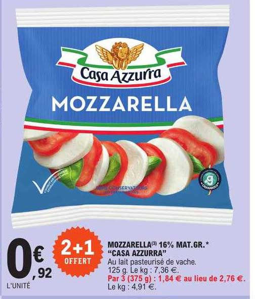 mozzarella 16% mat.gr. "casa azzurra"