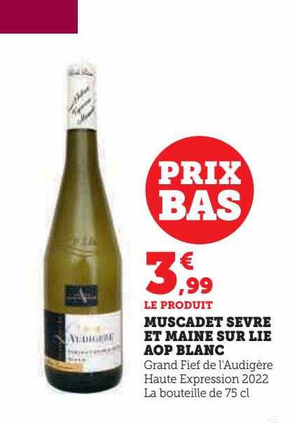 muscadet sèvre et maine sur lie aop blanc