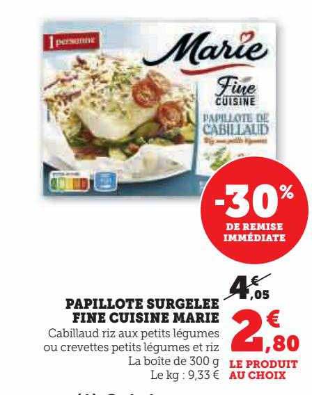 Papillote Surgelée Fine Cuisine Marie