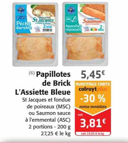 papillotes de brick l'assiette bleue