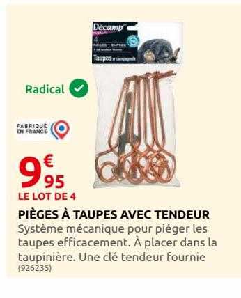 pièges à taupes avec tendeur décamp