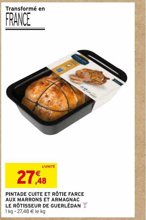 pintade cuite et rôtie farce aux marrons et armagnac le rôtisseur de guerlédan