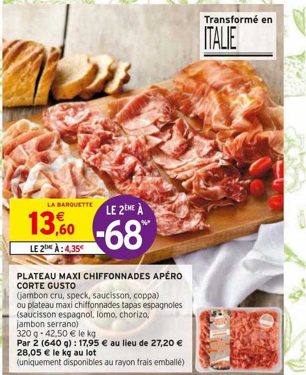 plateau maxi chiffonnades apéro corte gusto