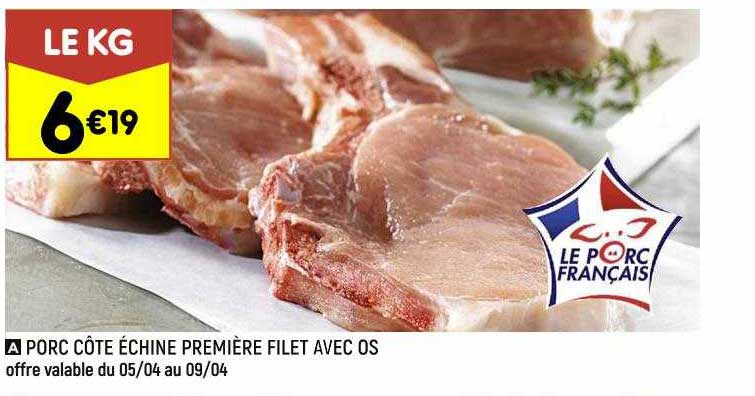 port côte échine première filet avec os