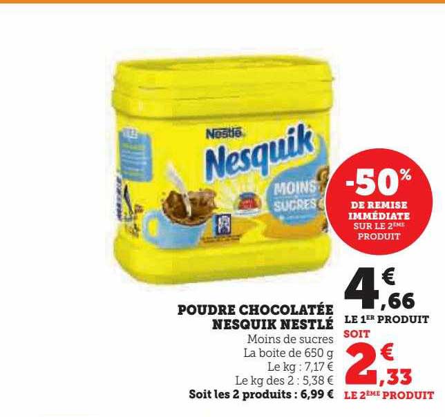 Poudre Chocolatée Nesquik Nestlé