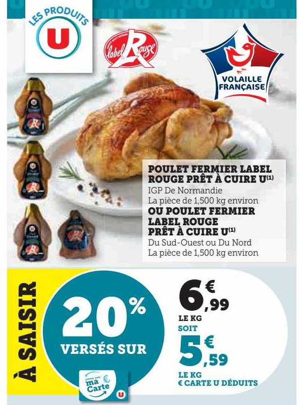 Poulet Fermier Label Rouge Prêt à Cuire U Ou Poulet Fermier Label Rouge Prêt à Cuire U