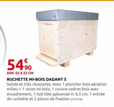 ruchette mi-bois dadant 5
