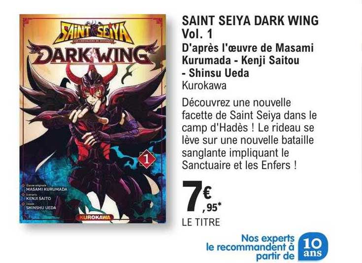 saint seiya dark wing vol. 1 d'après l'œuvre de masami kurumada - kenji saitou - shinsu ueda