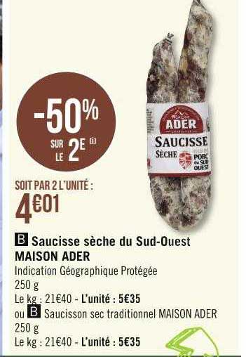 Saucisse Sèche Du Sud-ouest Maison Ader