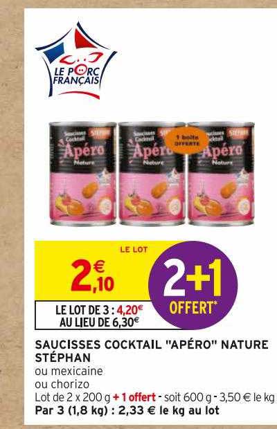 Saucisses Cocktail "apéro" Nature Stéphan