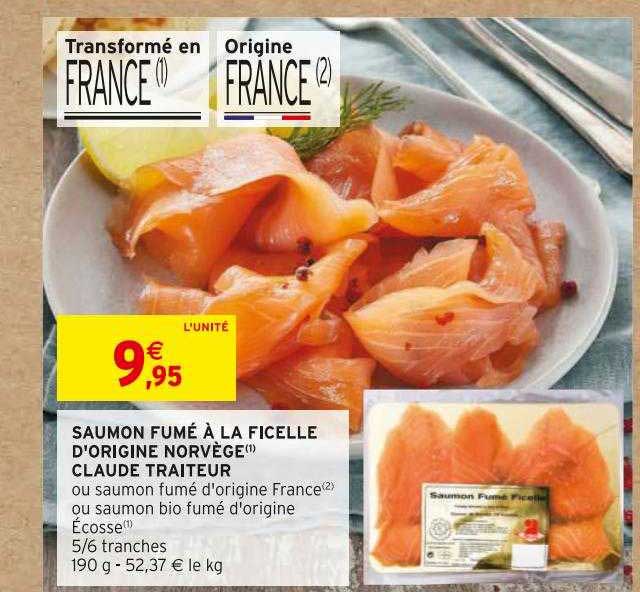 saumon fumé à la ficelle d'origine norvège claude traiteur