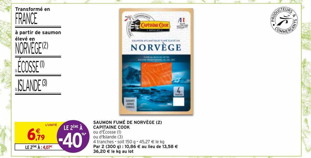 saumon fumé de norvège capitaine cook