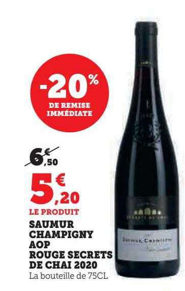 saumur champigny aop rouge secrets de chai 2020