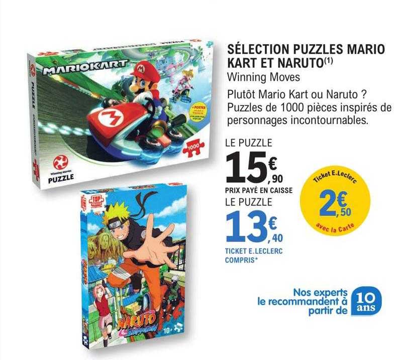 sélection puzzles mario kart et naruto