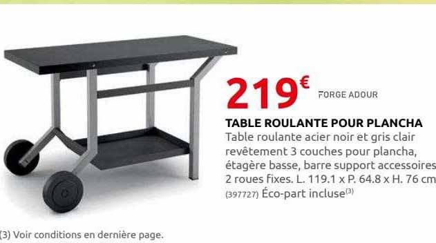 table roulante pour plancha