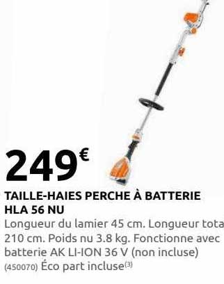 taille-haies perche à batterie hla 56 nu