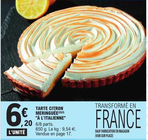 tarte citron meringuée "à l'italienne"