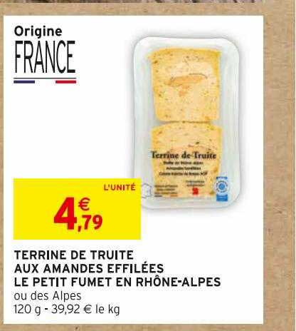 terrine de truite aux amandes effilées le petit fumet en rhône-alpes