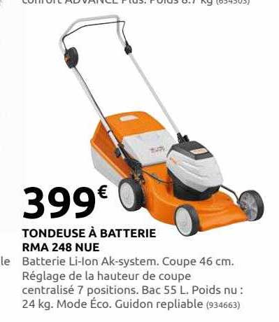 Tondeuse à Batterie Rma 248 Nue