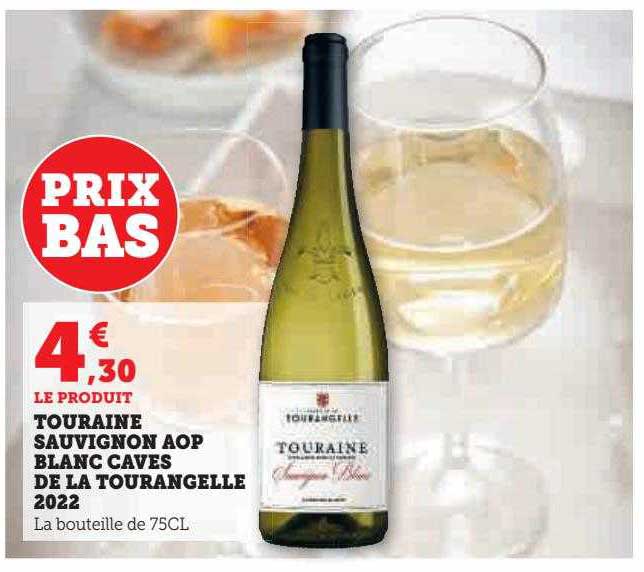 touraine sauvignon aop blanc caves de la tourangelle 2022