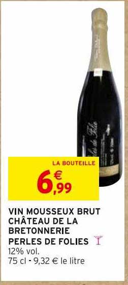 vin mousseux brut château de la bretonnerie perles de folies