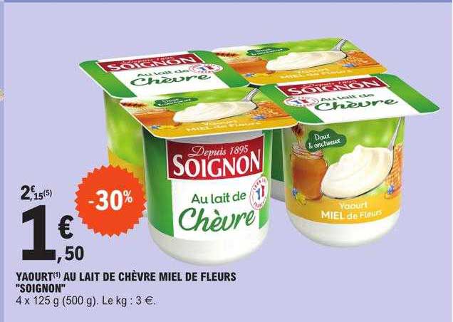 Yaourt Au Lait De Chèvre Miel De Fleurs "soignon"