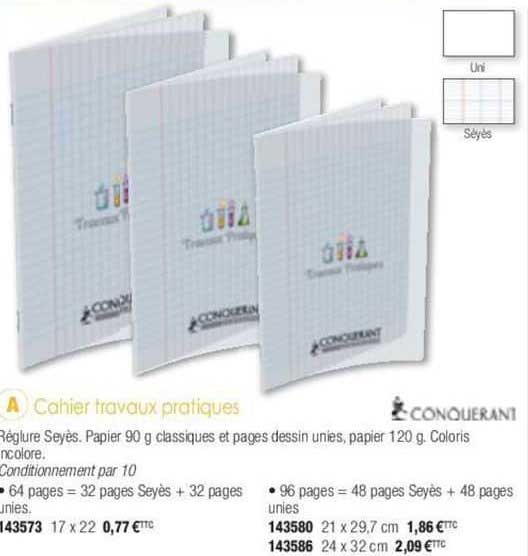 cahier travaux pratiques conquérant