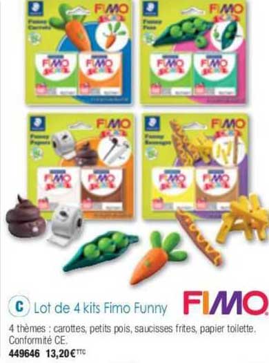 lot de 4 kits fimo funny