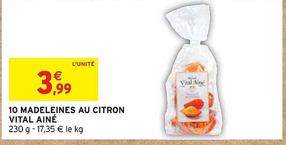 10 madeleines au citron vital ainé