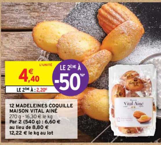 12 madeleines coquille maison vital ainé