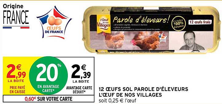 12 œufs sol parole d'éleveurs l'œuf de nos villages
