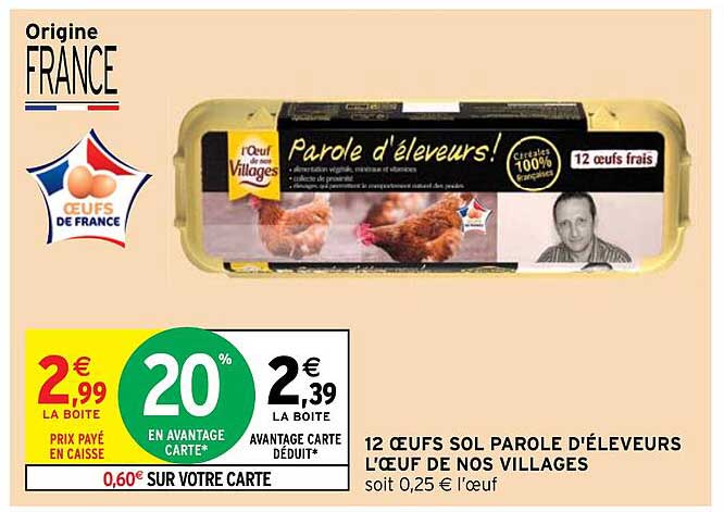 12 œufs Sol Parole D'éleveurs L'œuf De Nos Villages