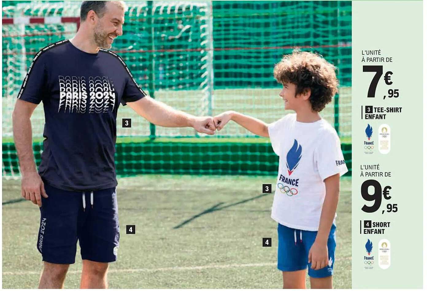 3- tee-shirt enfant 4- short enfant