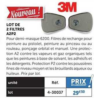 3m lot de 2 filtres a2p2