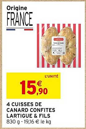 4 cuisses de canard confites lartigue & fils