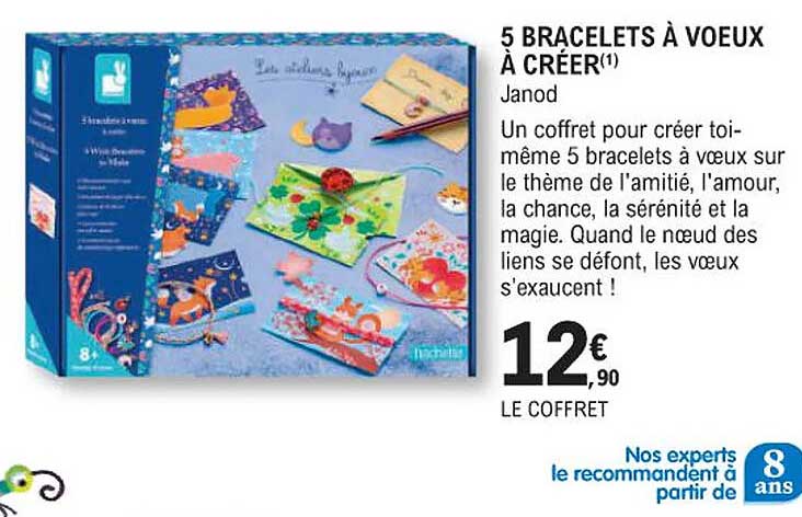 5 bracelets  à vœux  à créer