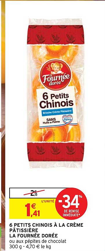 6 petit chinois à la crème pâtissière la fournée dorée