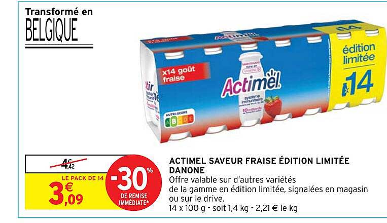 actimel saveur fraise édition limité danone