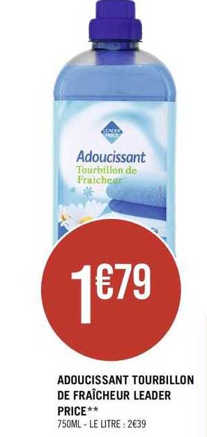 adoucissant tourbillon de fraîcheur leader price